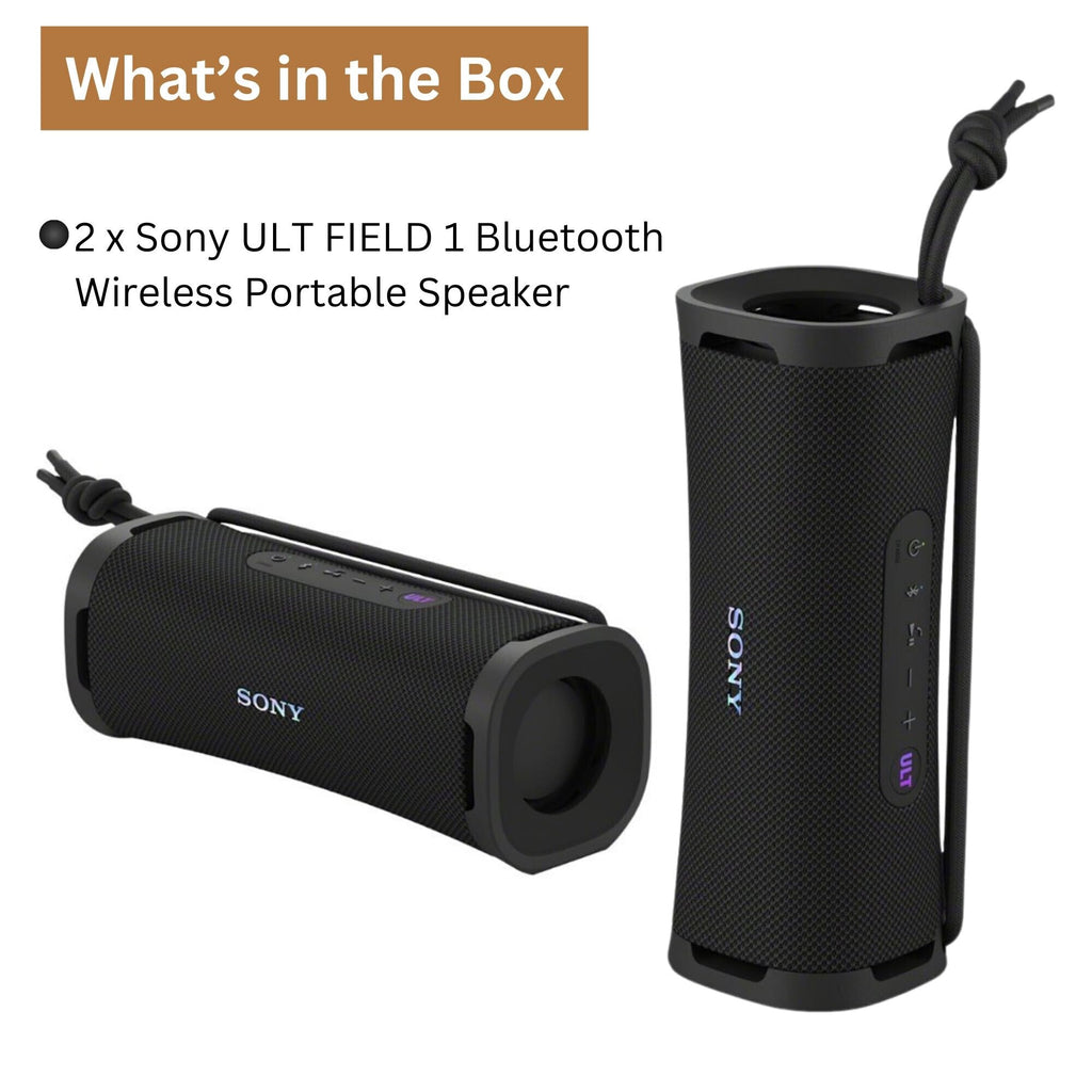 Black 2-Pack Portable Bluetooth Speaker F6956