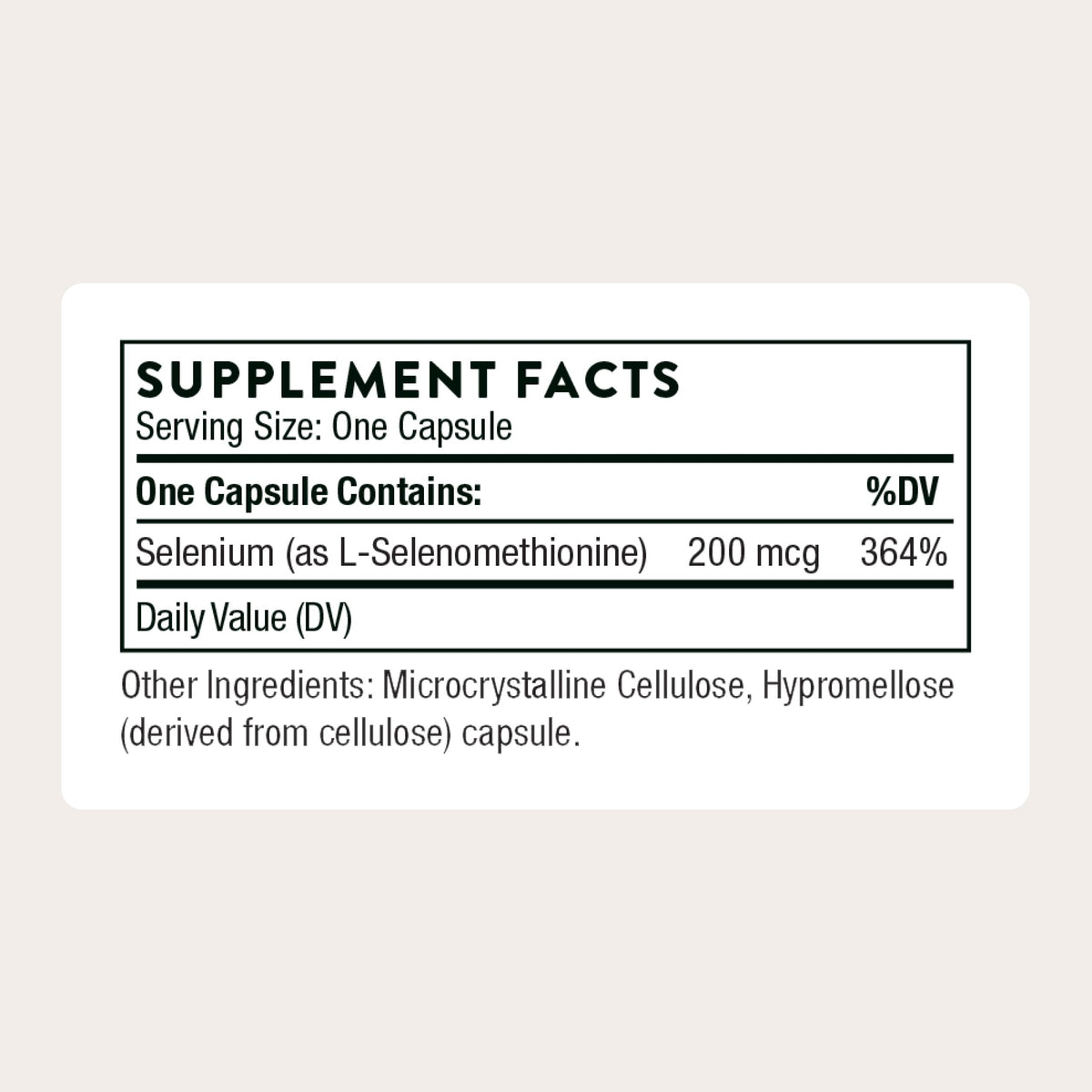 Selenium 200 mcg Supplement 60 Capsules F70494