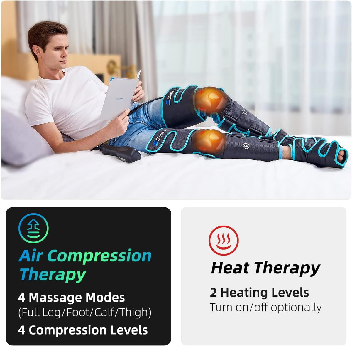 Air Compression Heat Leg Massager V2732