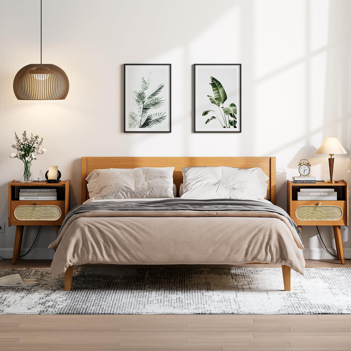Mid Century Modern Nightstand Set of 2 A491275