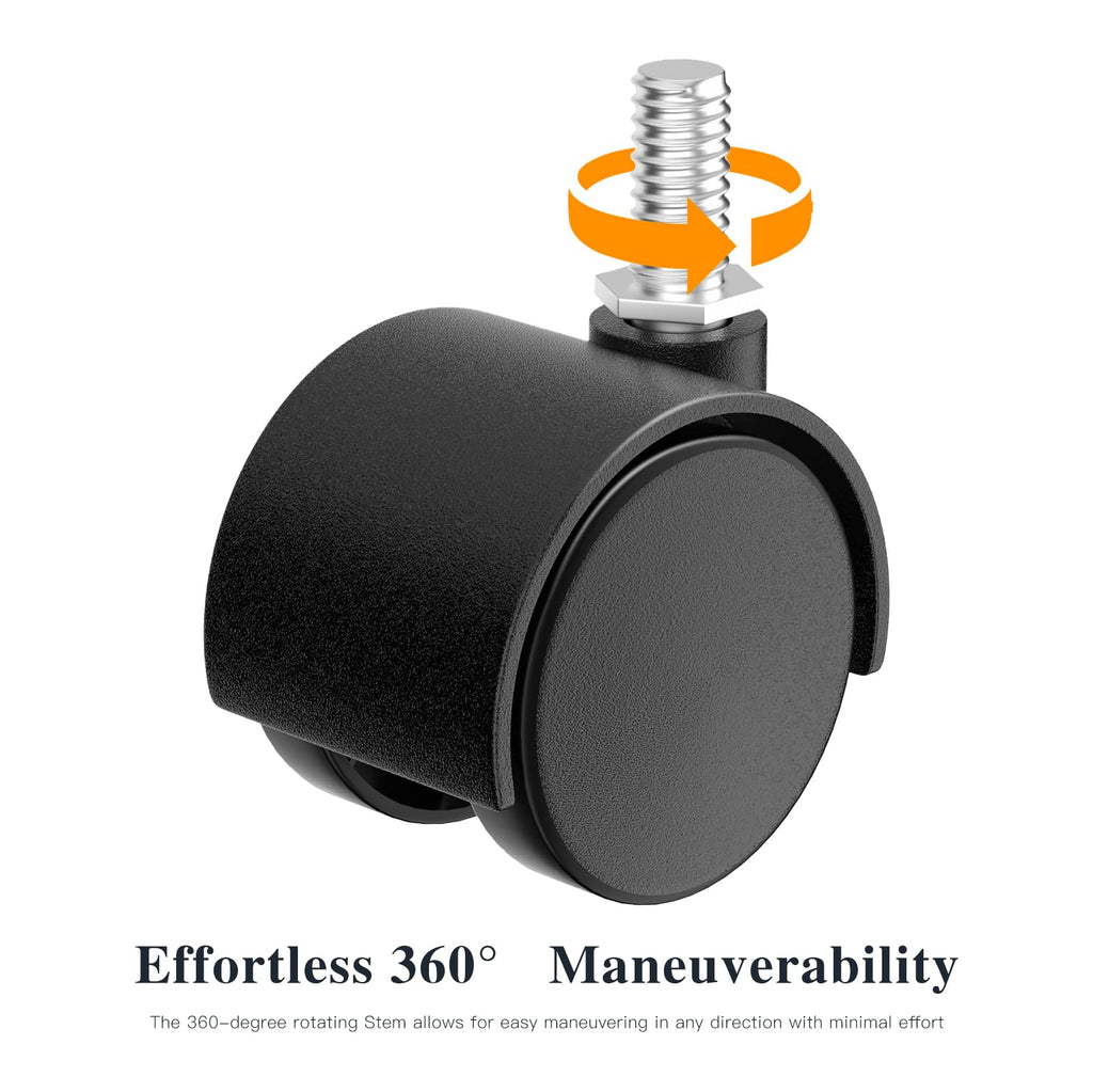 2 Inch Black Swivel Stem Casters Set of 4 P403234