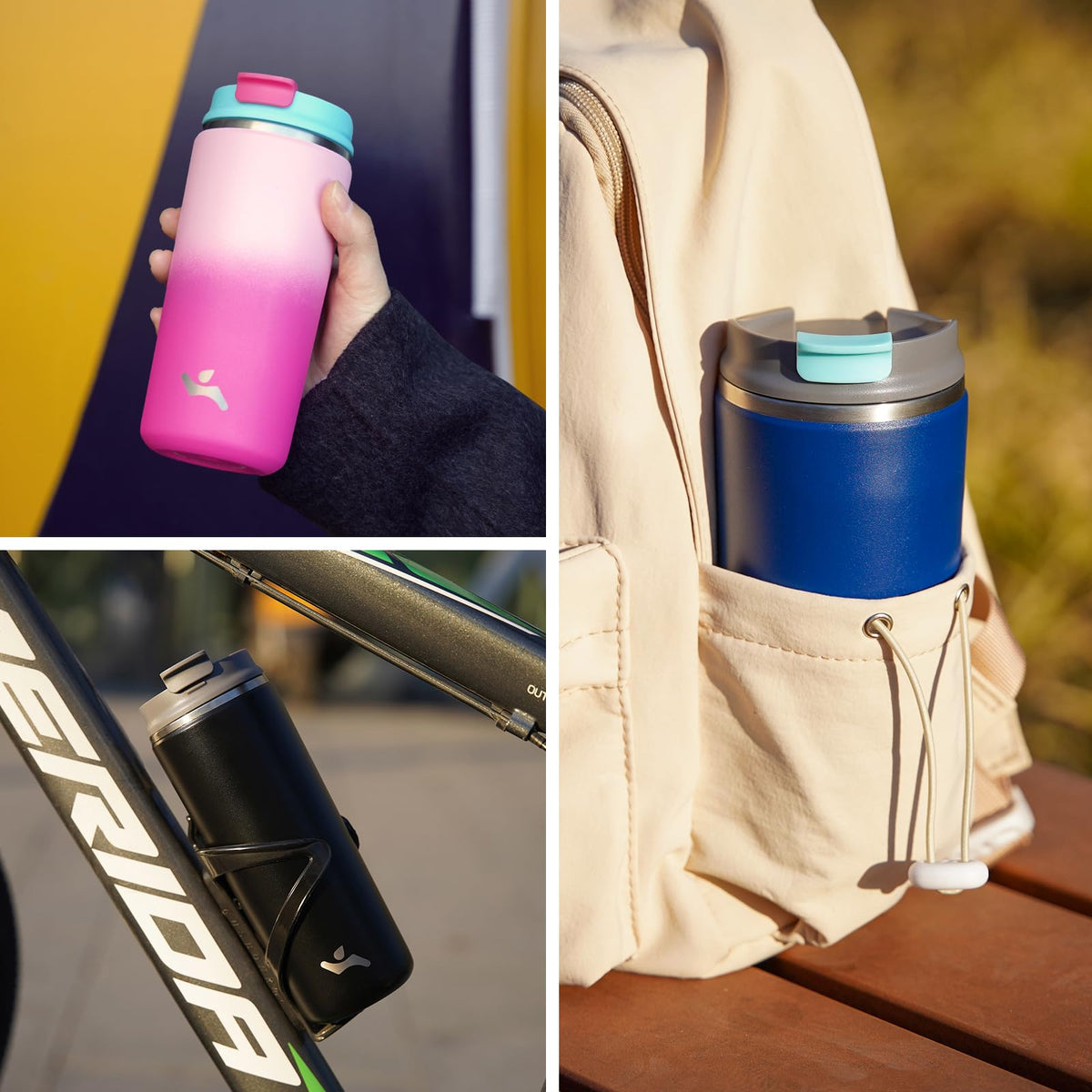 16oz Insulated Stainless Travel Coffee Mug with Lid O161