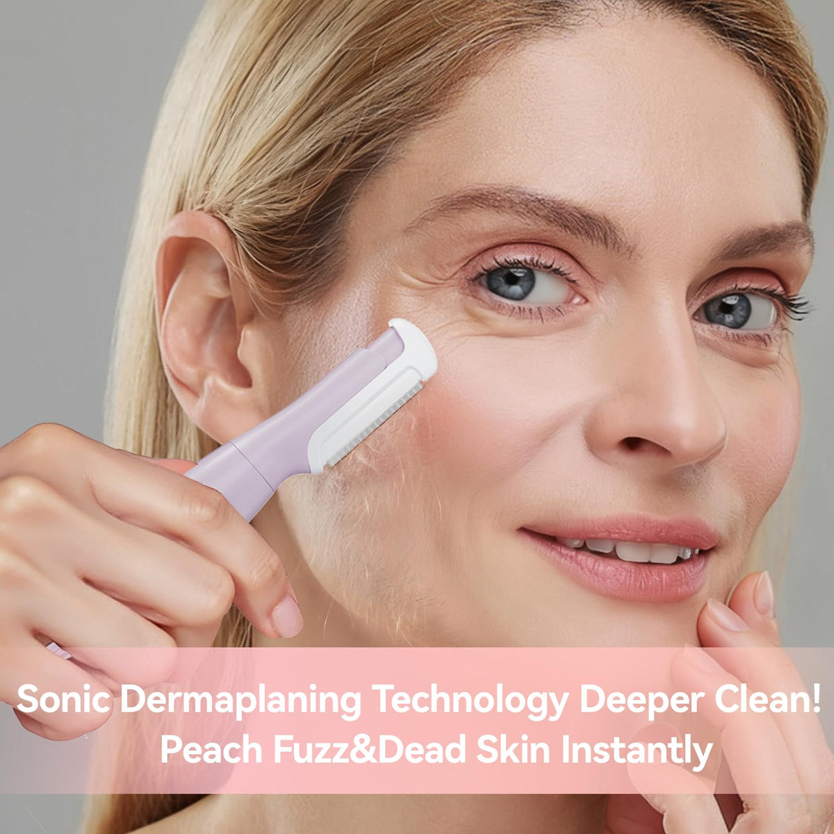 Purple Rechargeable Facial Razor with 8 Blades P706915
