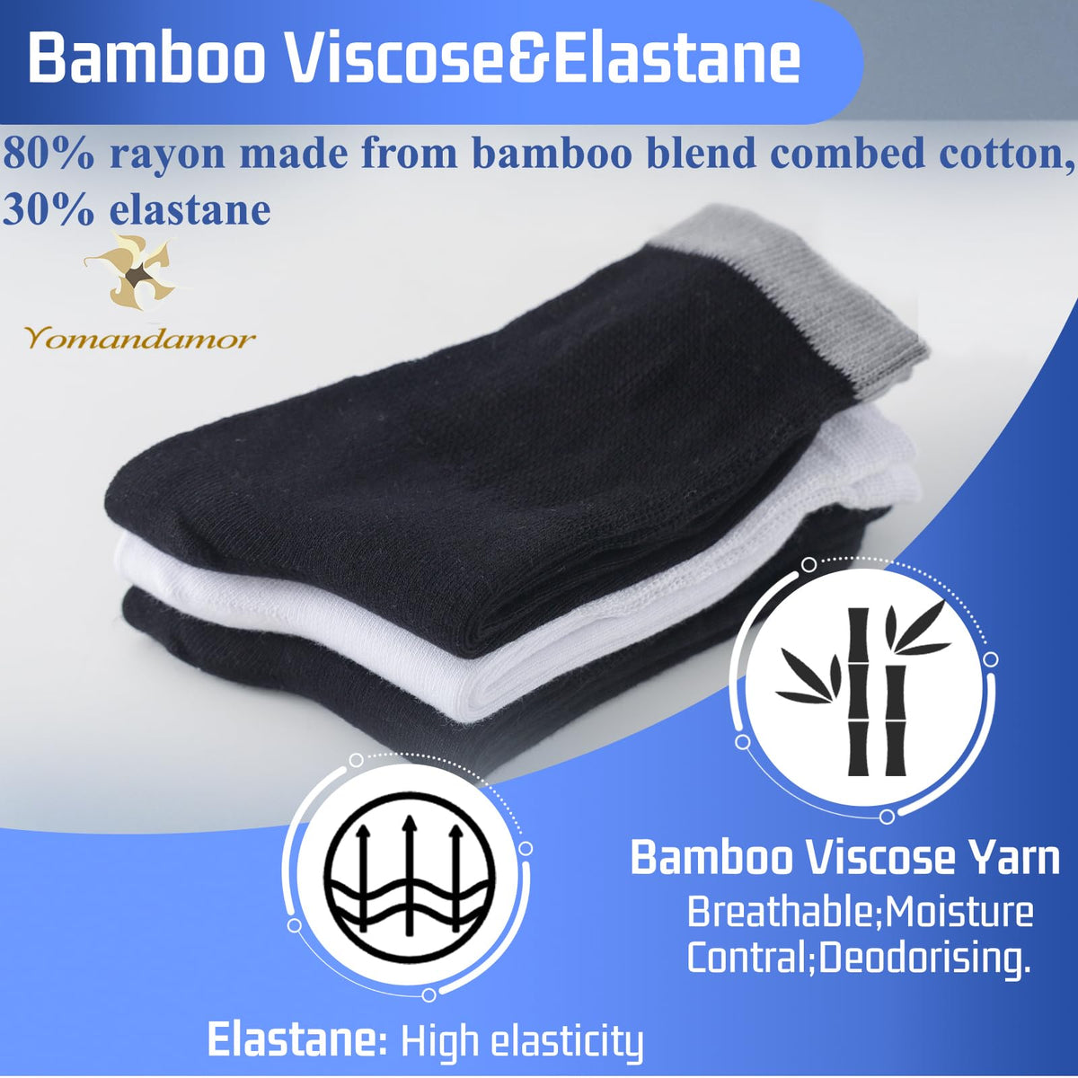Womens Diabetic Crew Socks Seamless Toe 6 Pairs Q9904