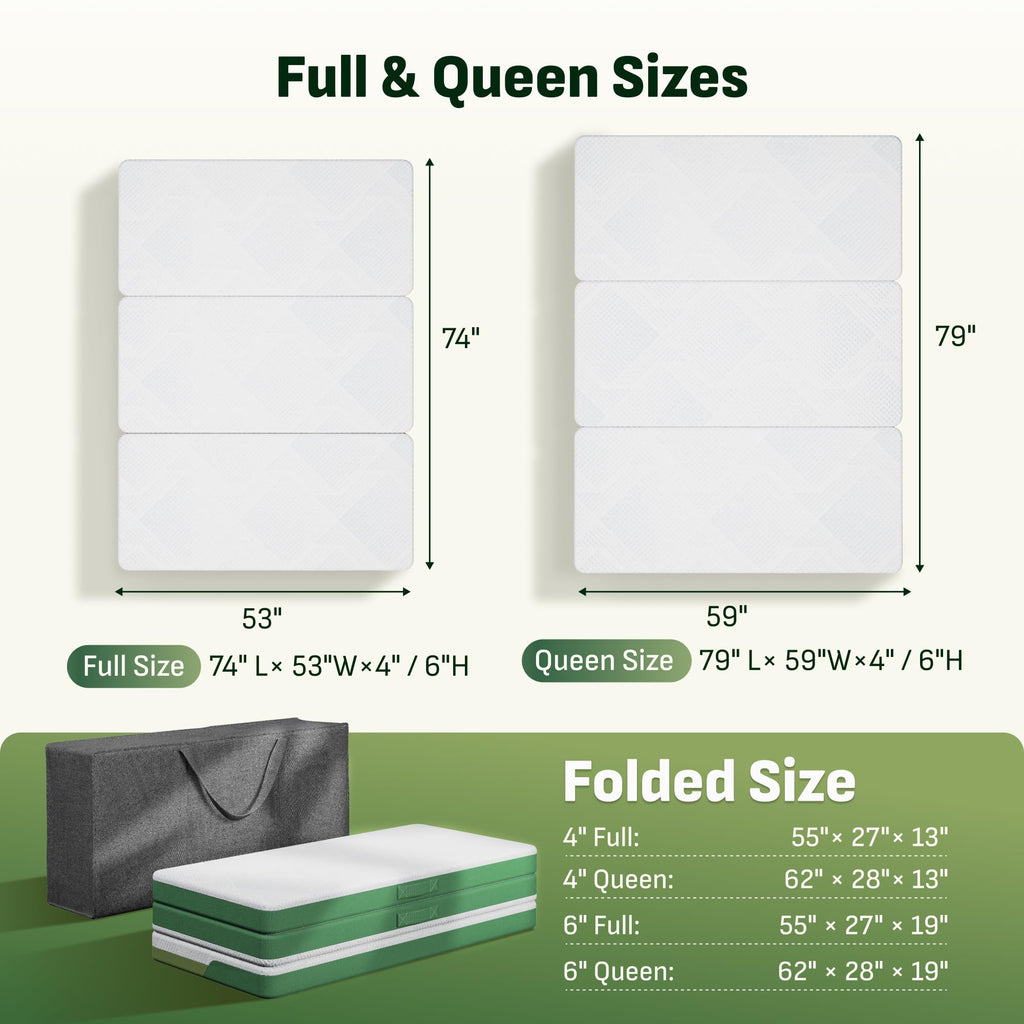 Tri-Fold Mattress Full 6 Inch Memory Foam I814409