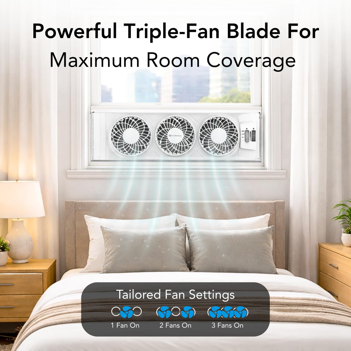 Triple Window Fan with 3-Speeds & Expandable Width D60000