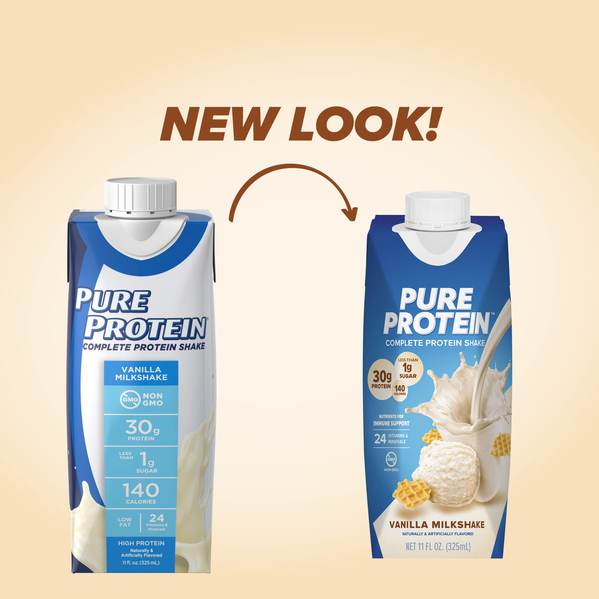 Chocolate and Vanilla Protein Shakes, 30g Protein, 11oz, 12 Pack W532933