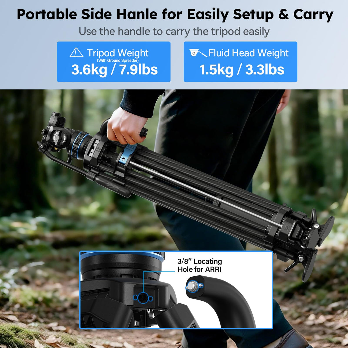 Carbon Fiber Video Tripod with Fluid Head L312