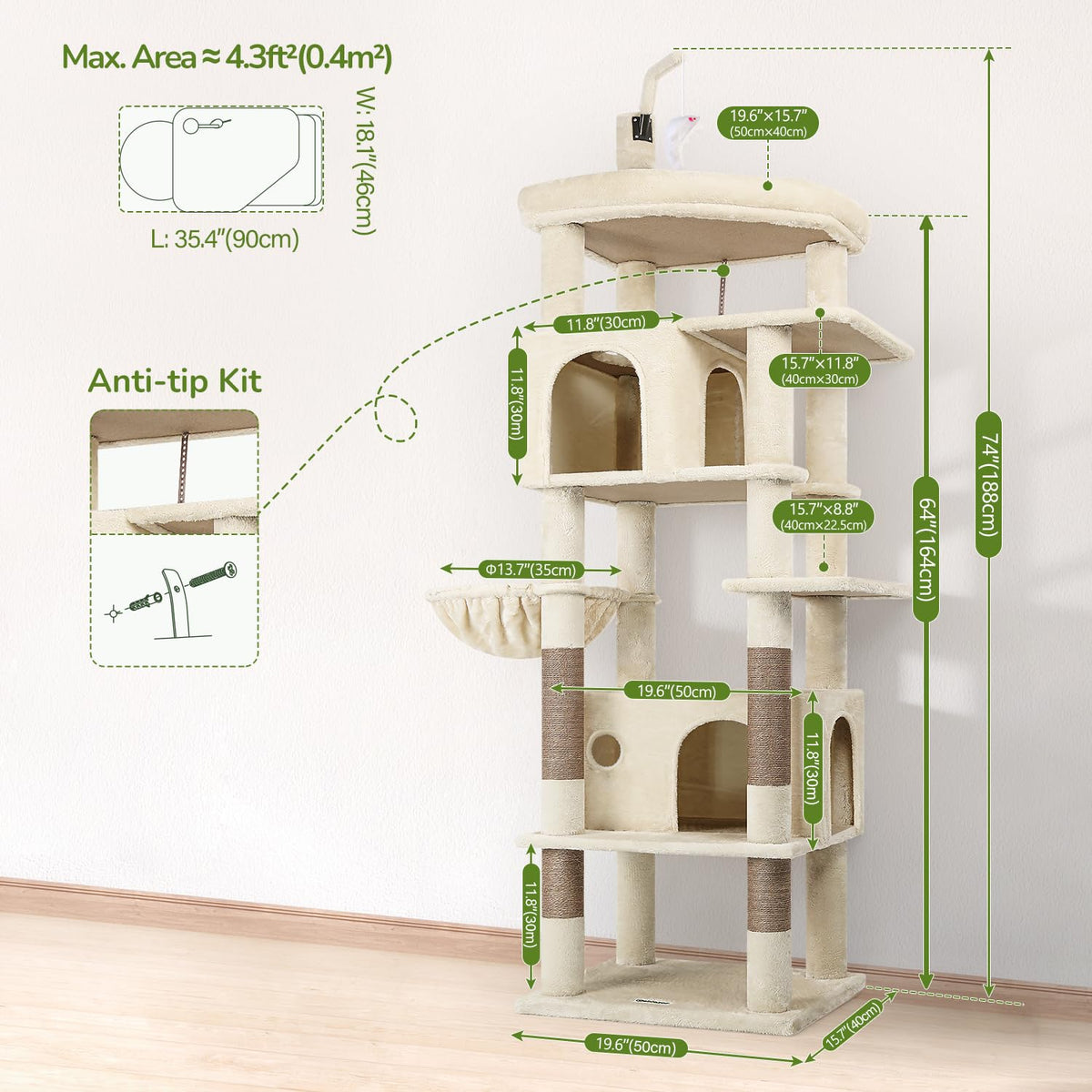 Cat Tree for Large Adult Cats Y7668