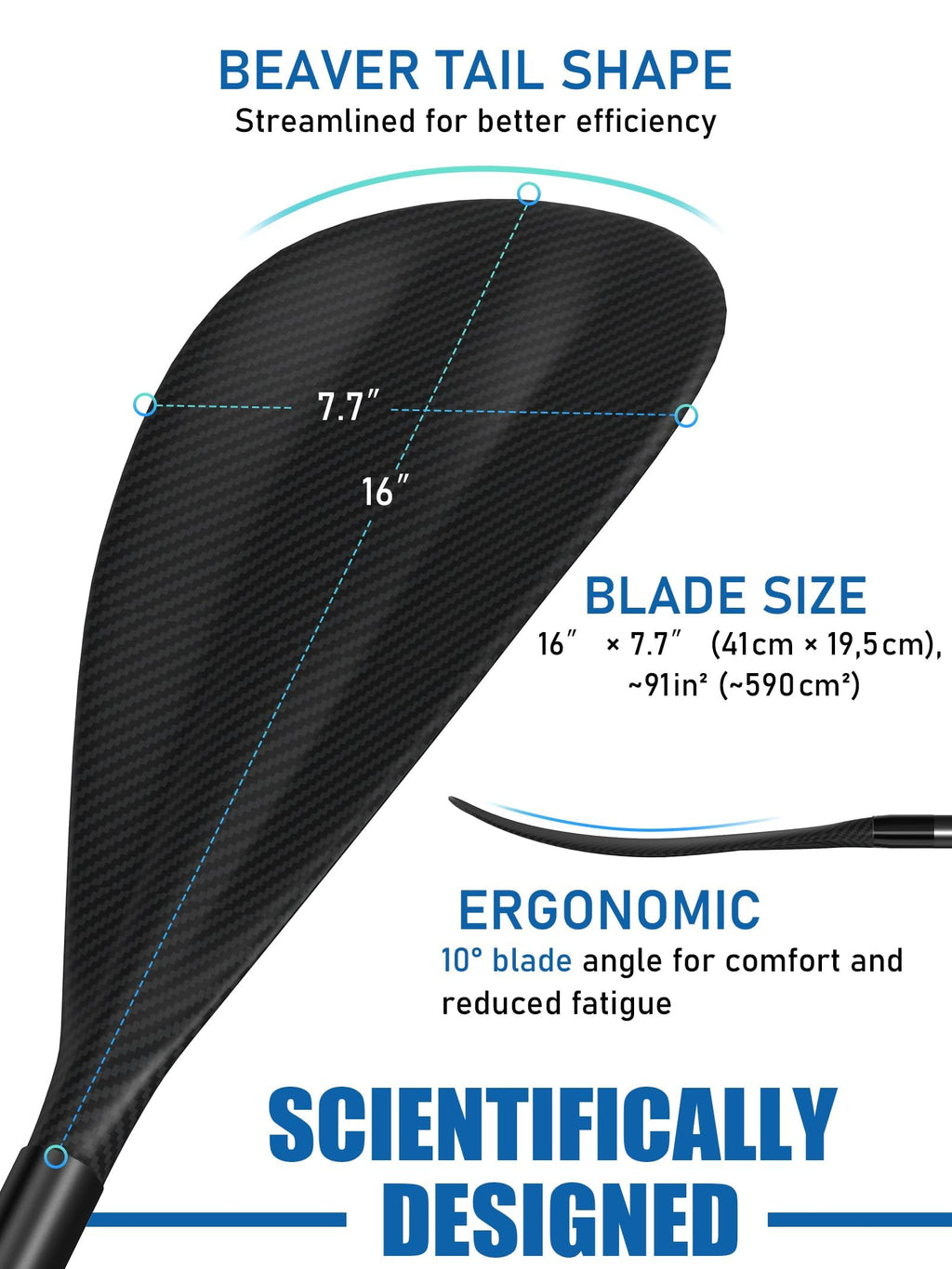 4 Piece Carbon Aluminium Adjustable SUP Paddle 67"-83" A5279