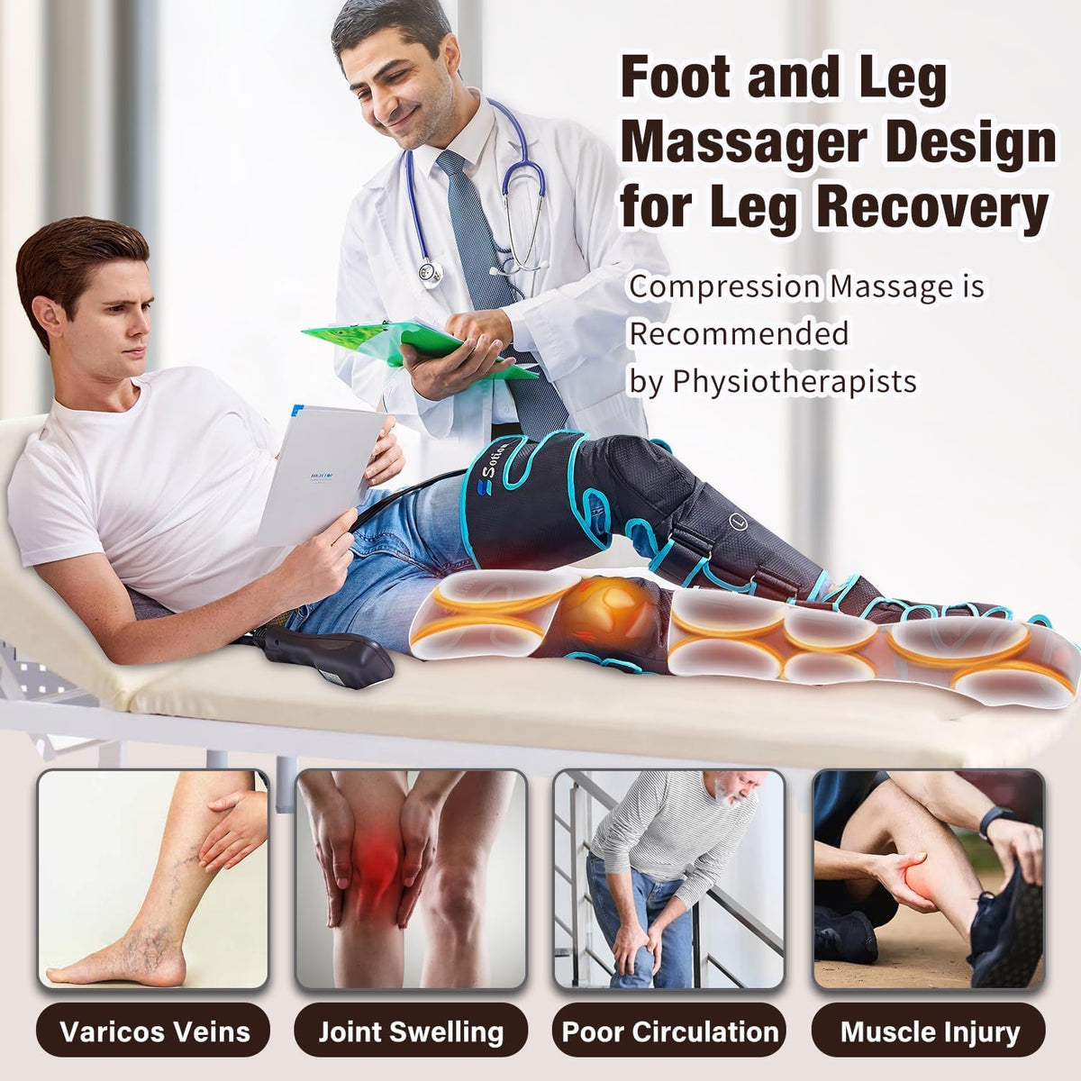 Air Compression Heat Leg Massager V2732