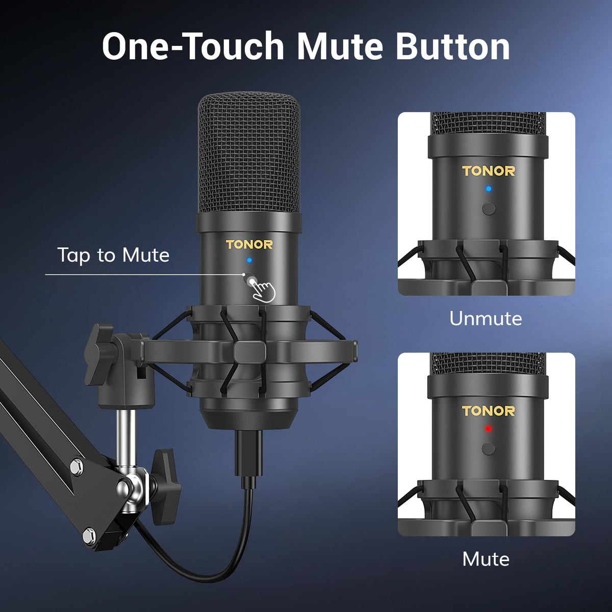 USB Condenser Microphone with Boom Arm Kit Y7424