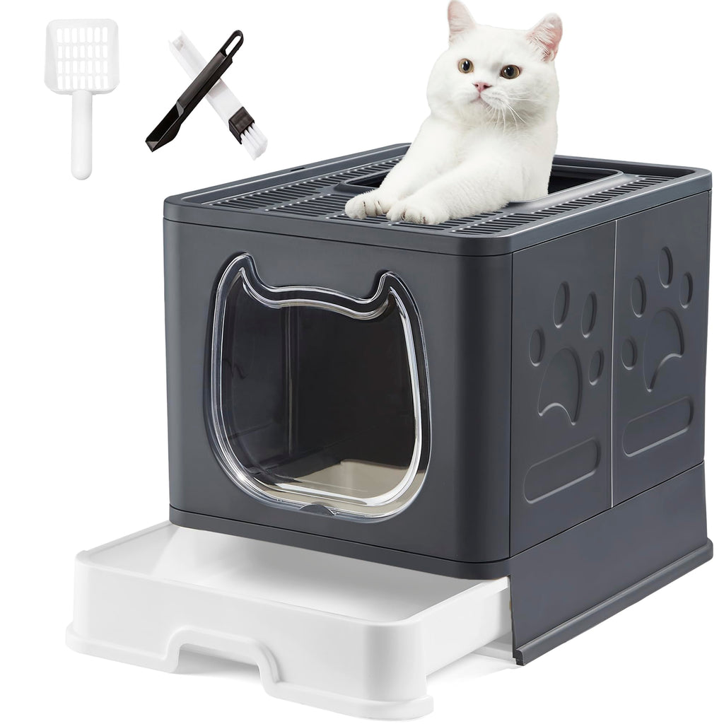 Enclosed Cat Litter Box with Lid and Scoop V828352