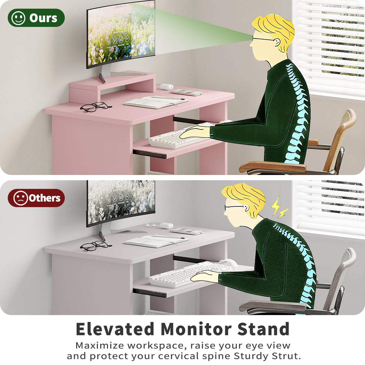 30 Inch Computer Desk with Keyboard Tray E747718