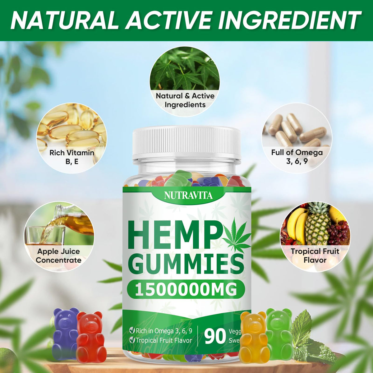 Hemp Gummies 90 Gummies M2783