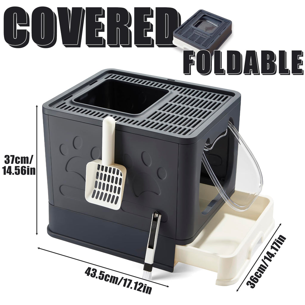 Enclosed Cat Litter Box with Lid and Scoop V828352