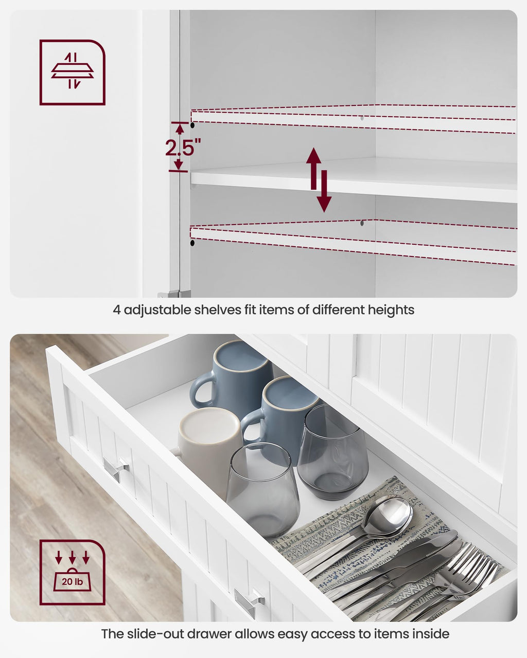 Freestanding Tall Cabinet with Drawer T776