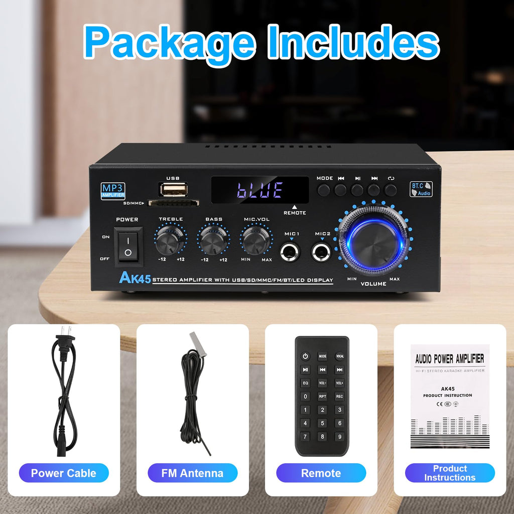Bluetooth 5.0 Audio Amplifier 400W 2 Channel Stereo Receiver L917