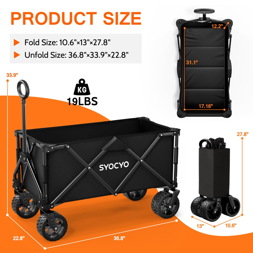 Foldable Wagon Cart with All-Terrain Wheels V855