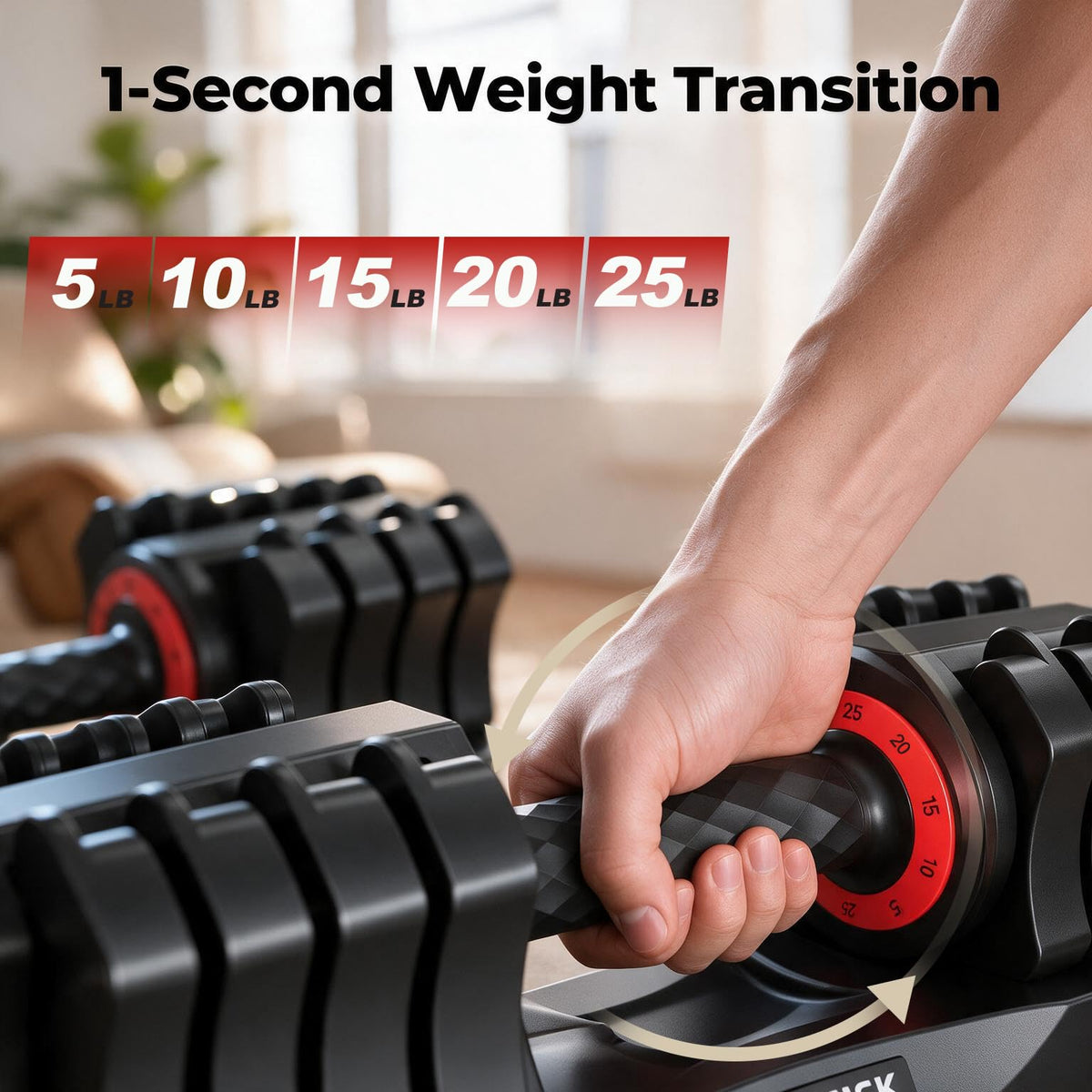 25 lb Adjustable Dumbbell Set W763493