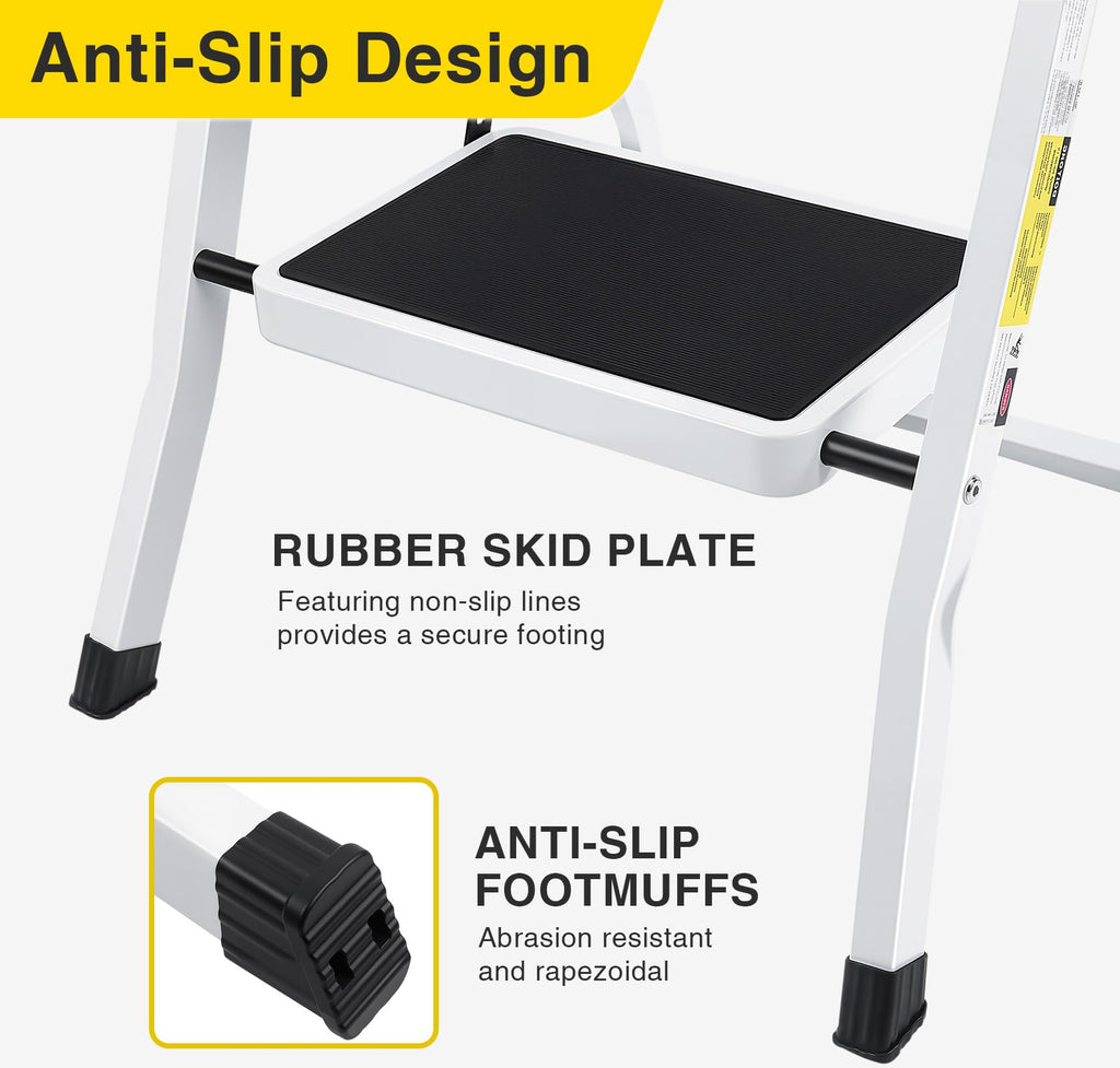 2 Step Folding Stool with Anti-Slip Pedal C811