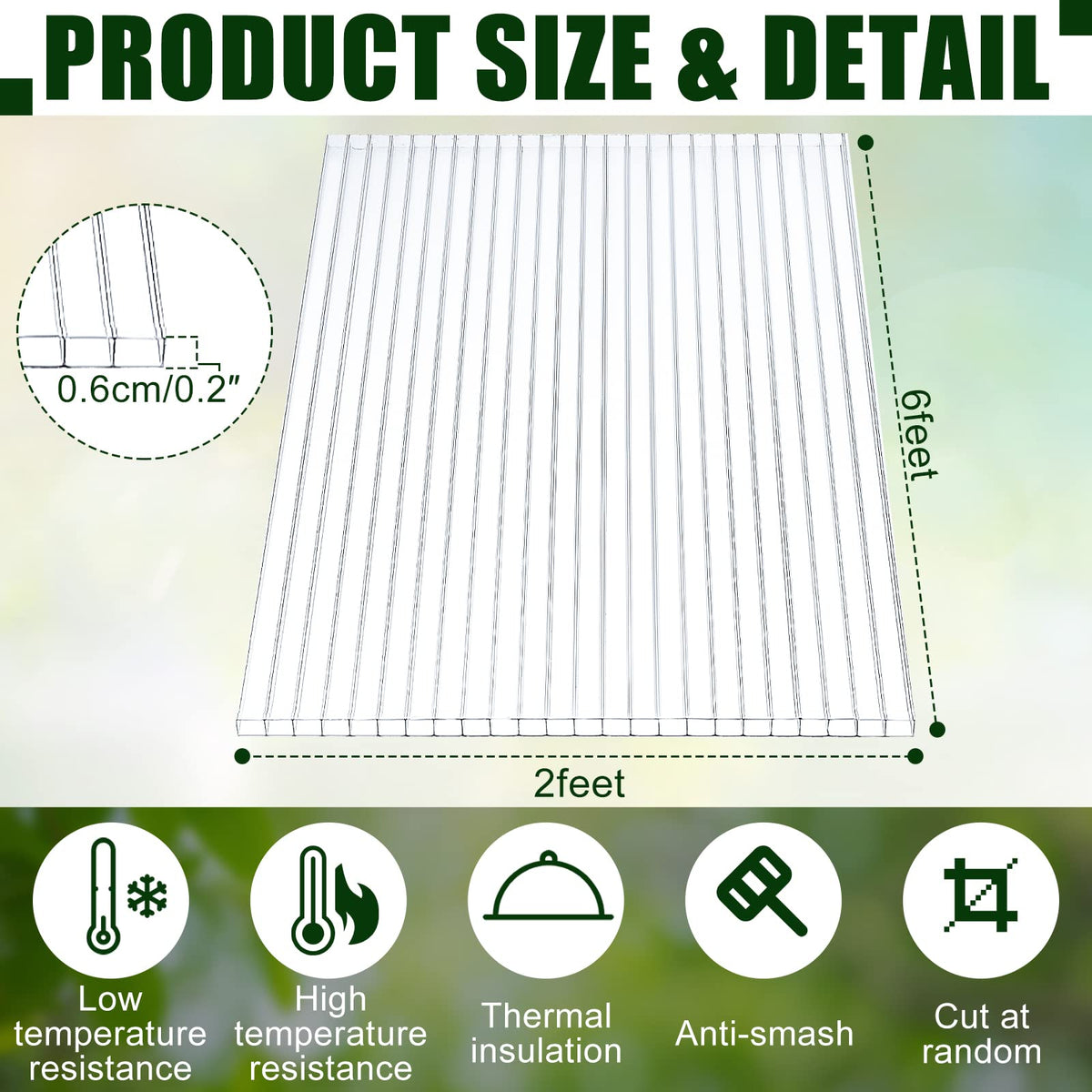12 Pack Polycarbonate Greenhouse Panels C11455