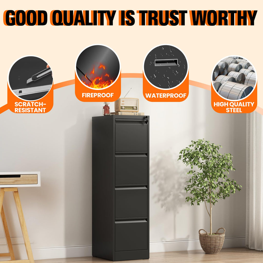 4 Drawer File Cabinet with Lock S5867