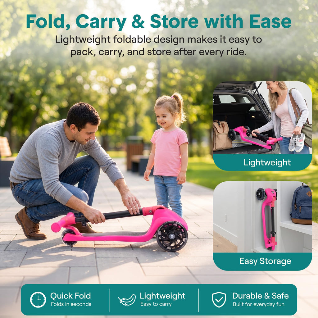 Adjustable 3 Wheel Kids Scooter with LED Wheels L486