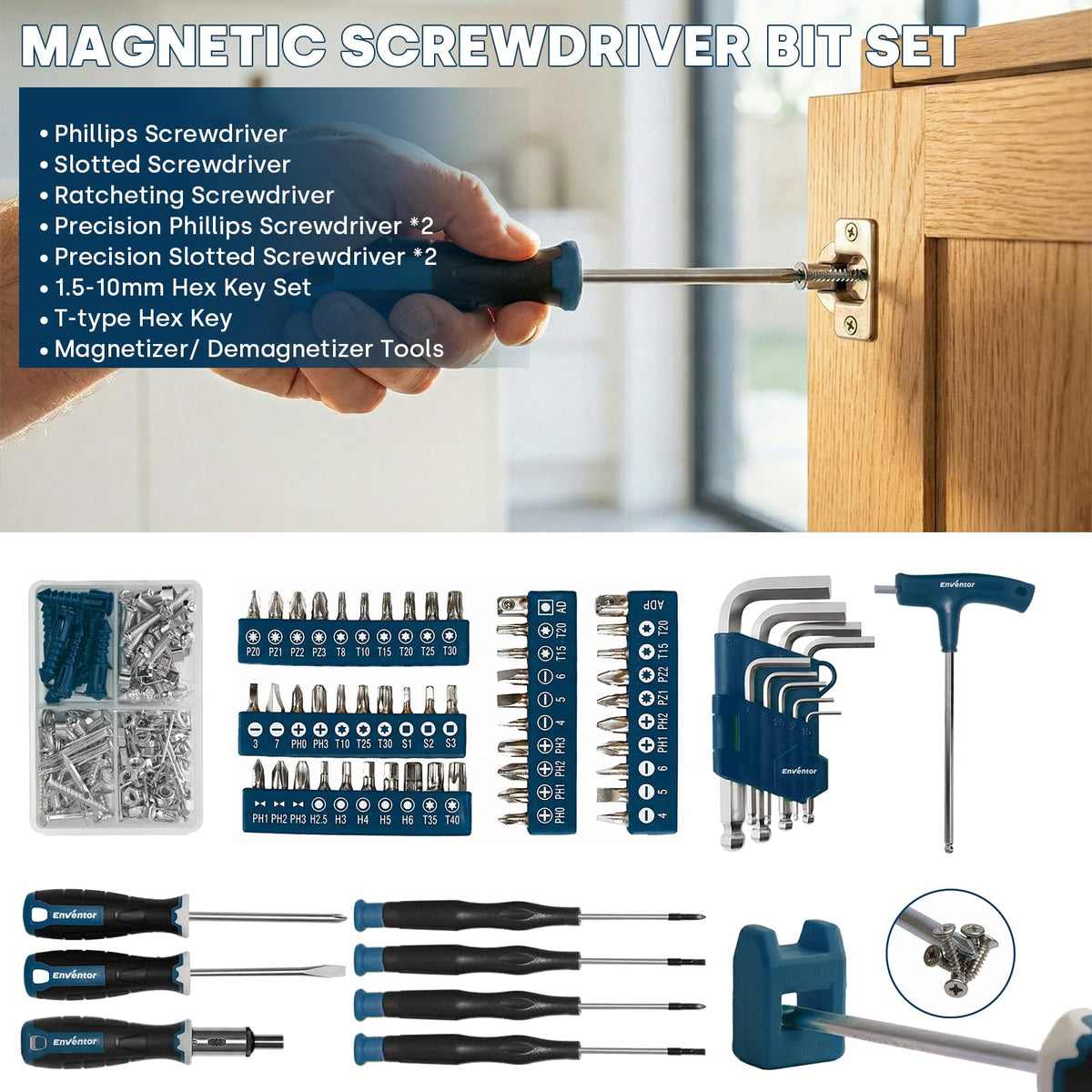 220 Pieces Blue Tool Set with Molded Storage Case D93132