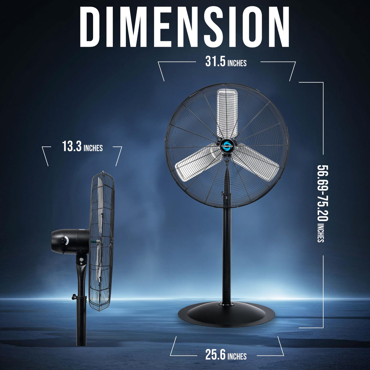 30 Inch 3 Speed High Velocity Metal Pedestal Fan Z373