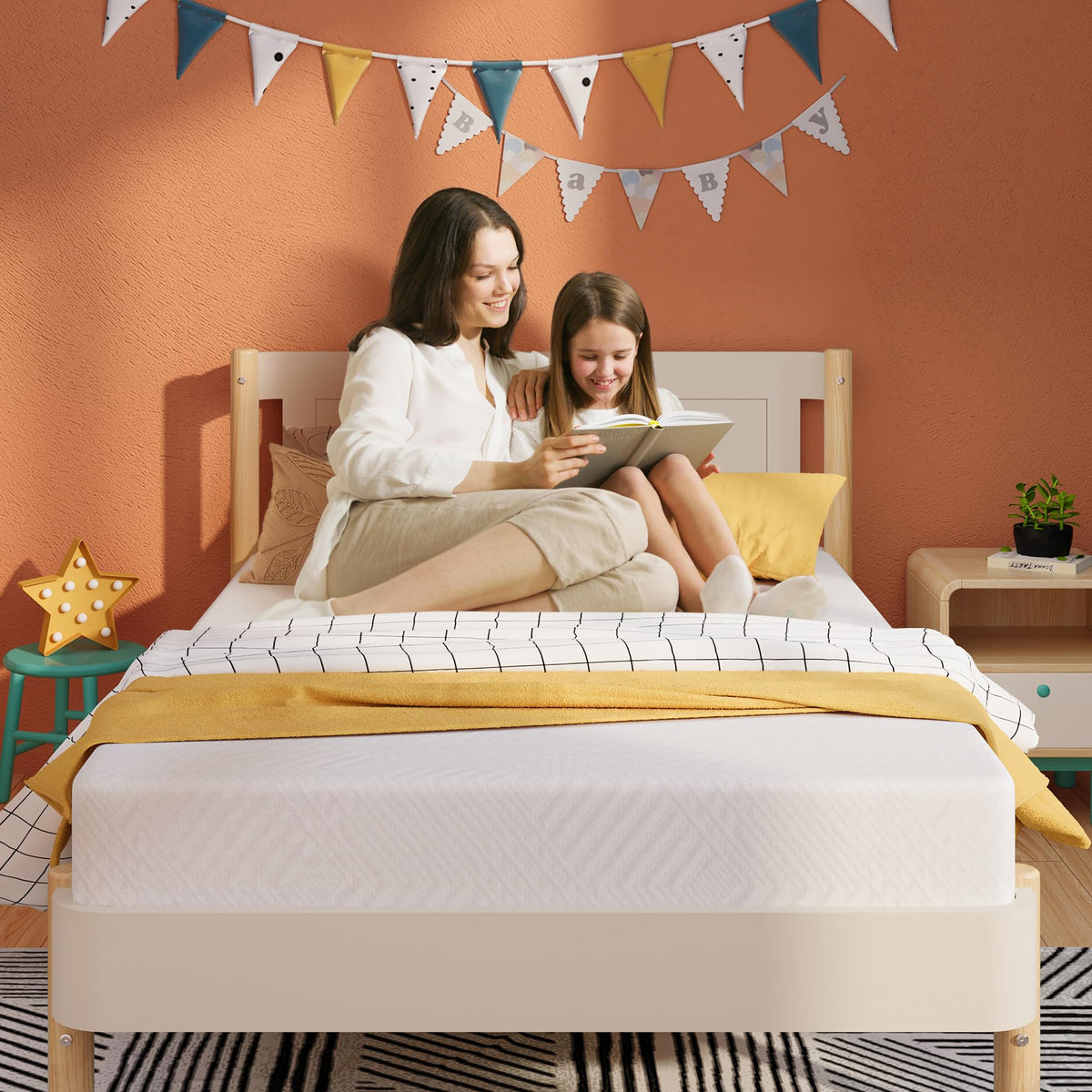 Twin 5 Inch Green Tea Gel Memory Foam Mattress S754932