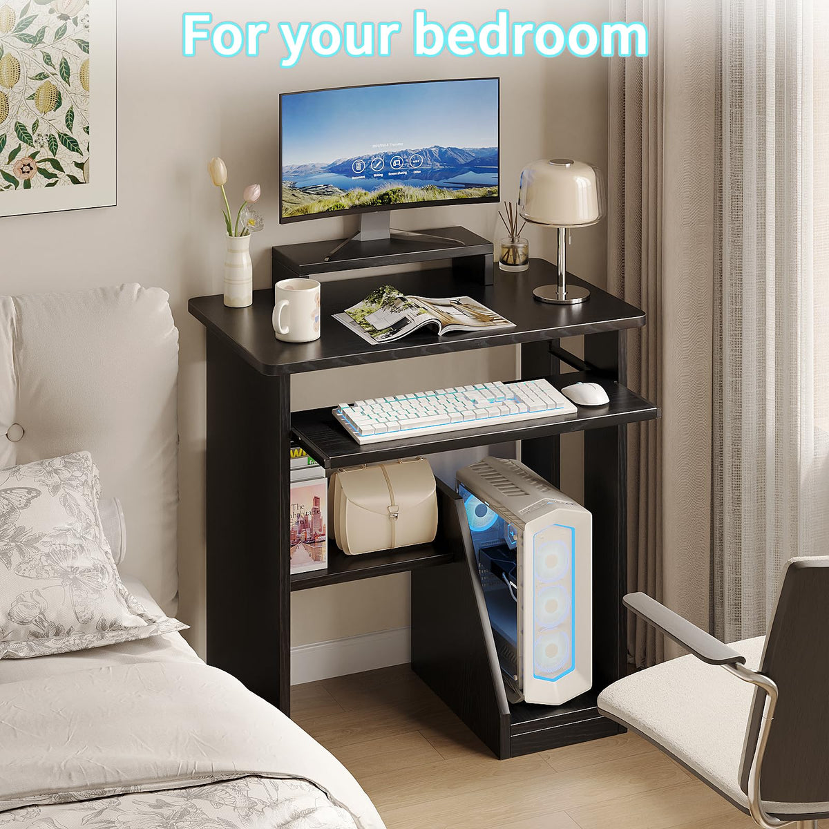 30 Inch Computer Desk with Keyboard Tray E747718