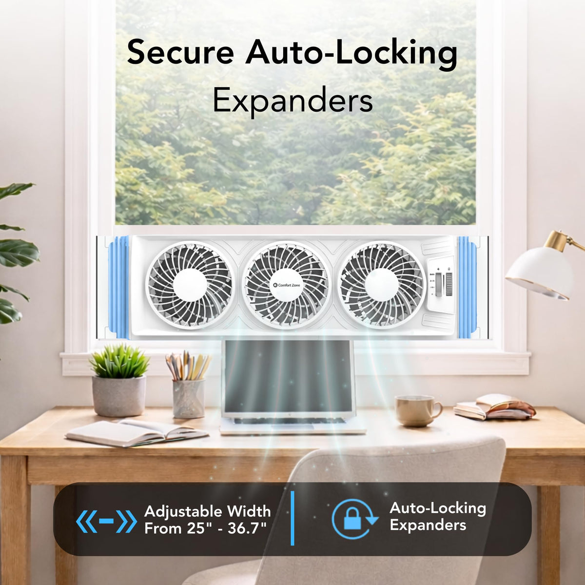 Triple Window Fan with 3-Speeds & Expandable Width D60000