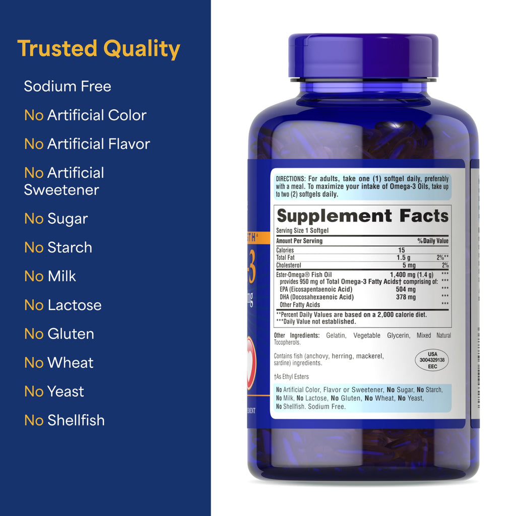Triple Strength Omega-3 Fish Oil 1400mg 240 Softgels P901836