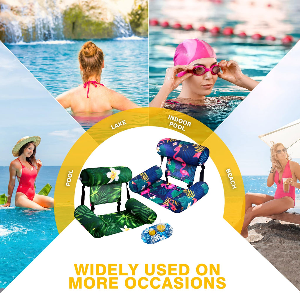 2 Pack Inflatable Pool Float Chair with Cup Holders J29599