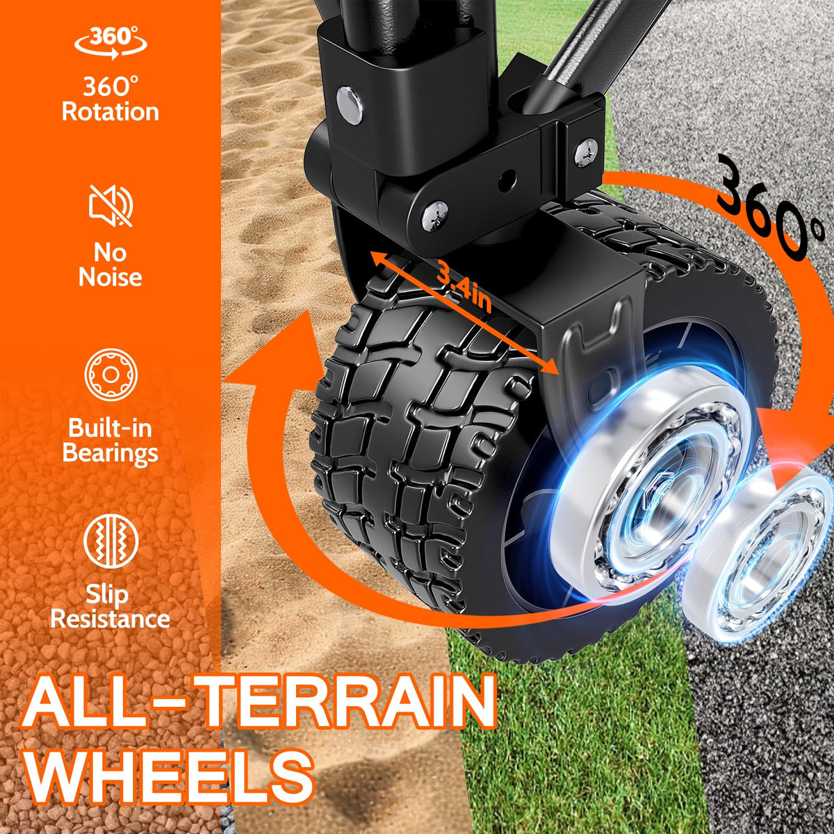 Foldable Wagon Cart with All-Terrain Wheels V855
