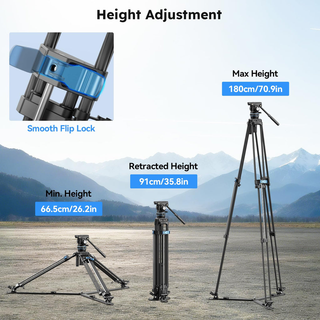 Carbon Fiber Video Tripod with Fluid Head L312
