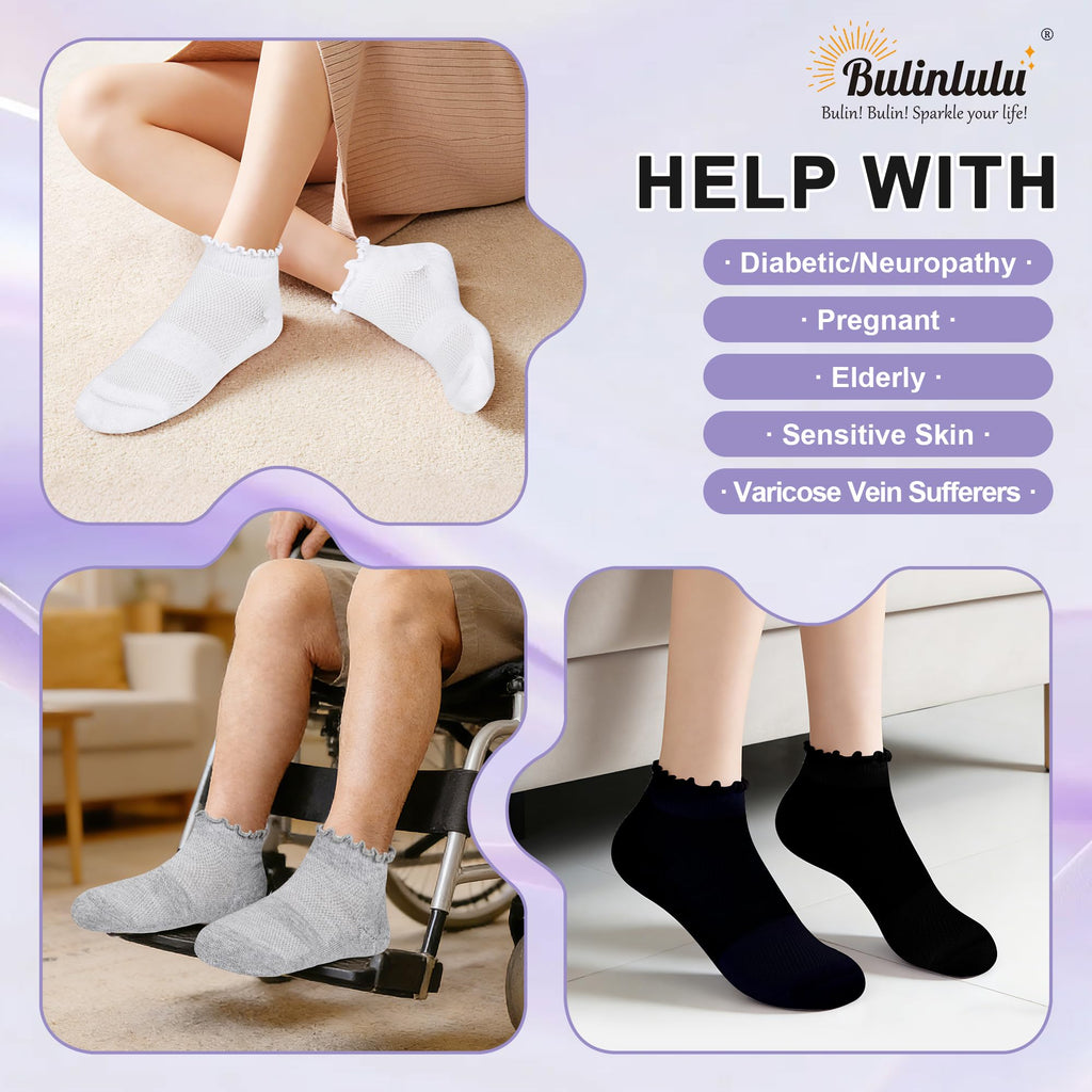 6 Pairs Low Cut Non Binding Ankle Socks O6510