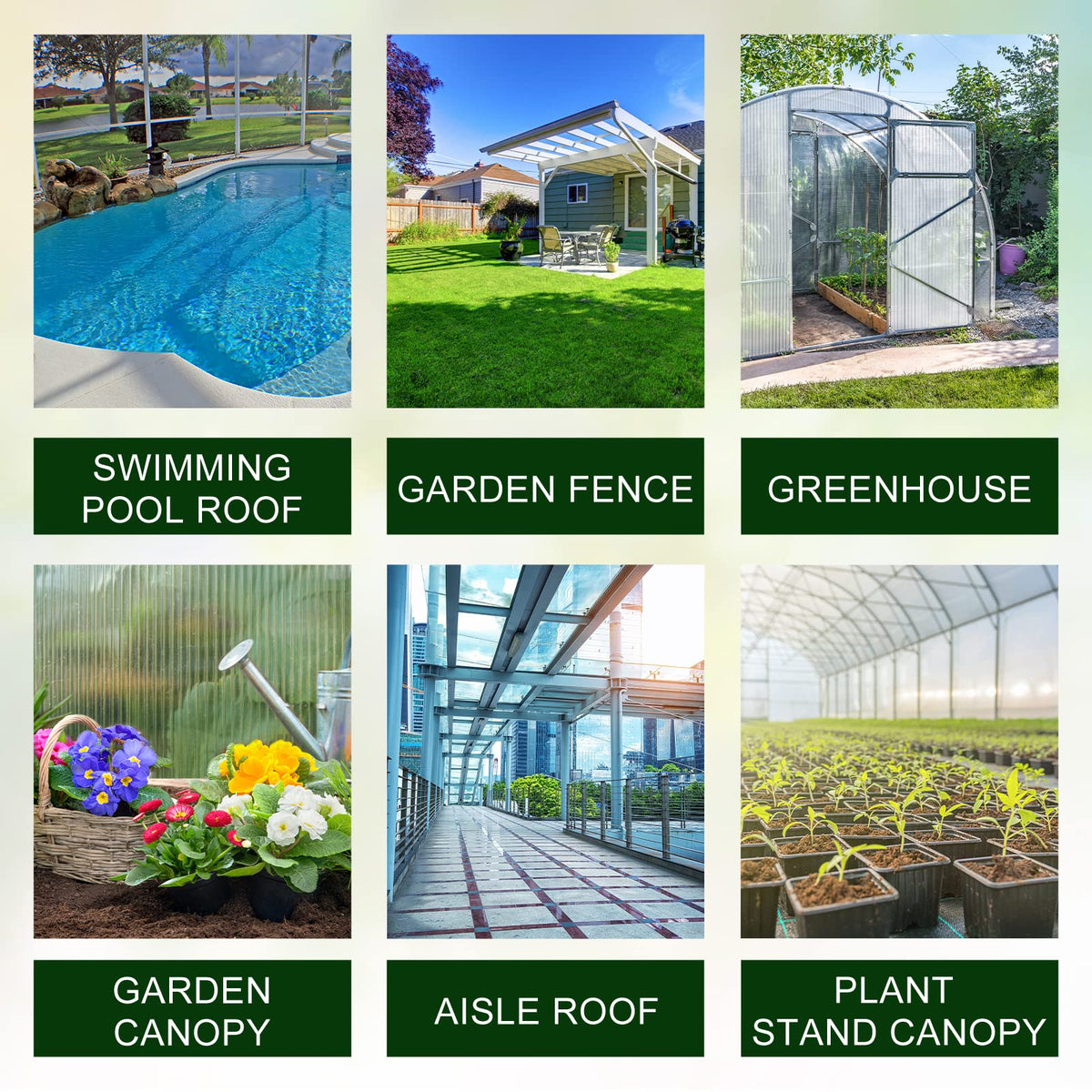 12 Pack Polycarbonate Greenhouse Panels C11455