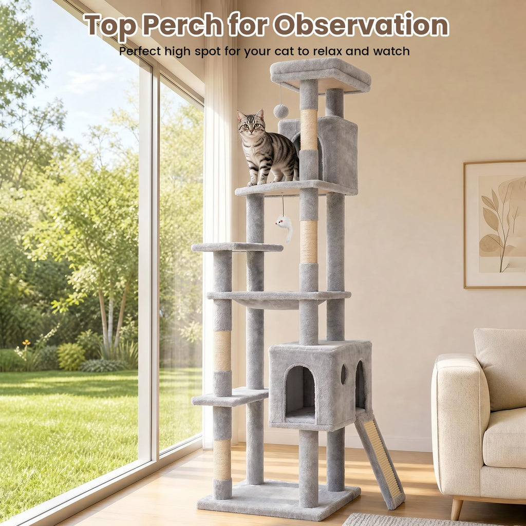70 Inches Cat Tree with Ladder S663080
