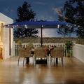 15FT Patio Umbrella with Solar Lights & Base H83677