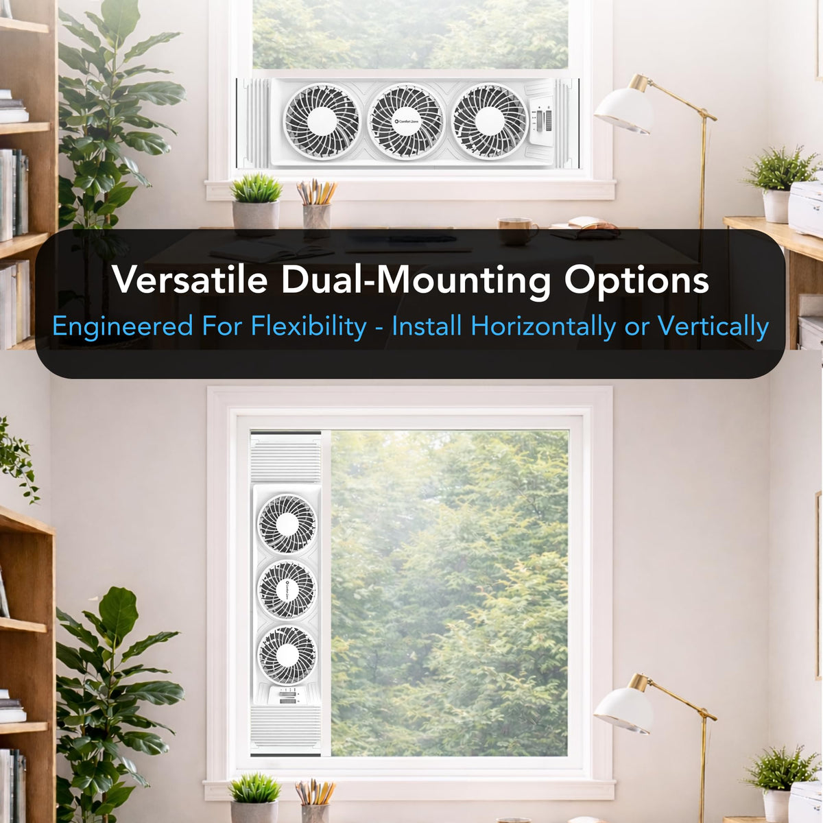 Triple Window Fan with 3-Speeds & Expandable Width D60000