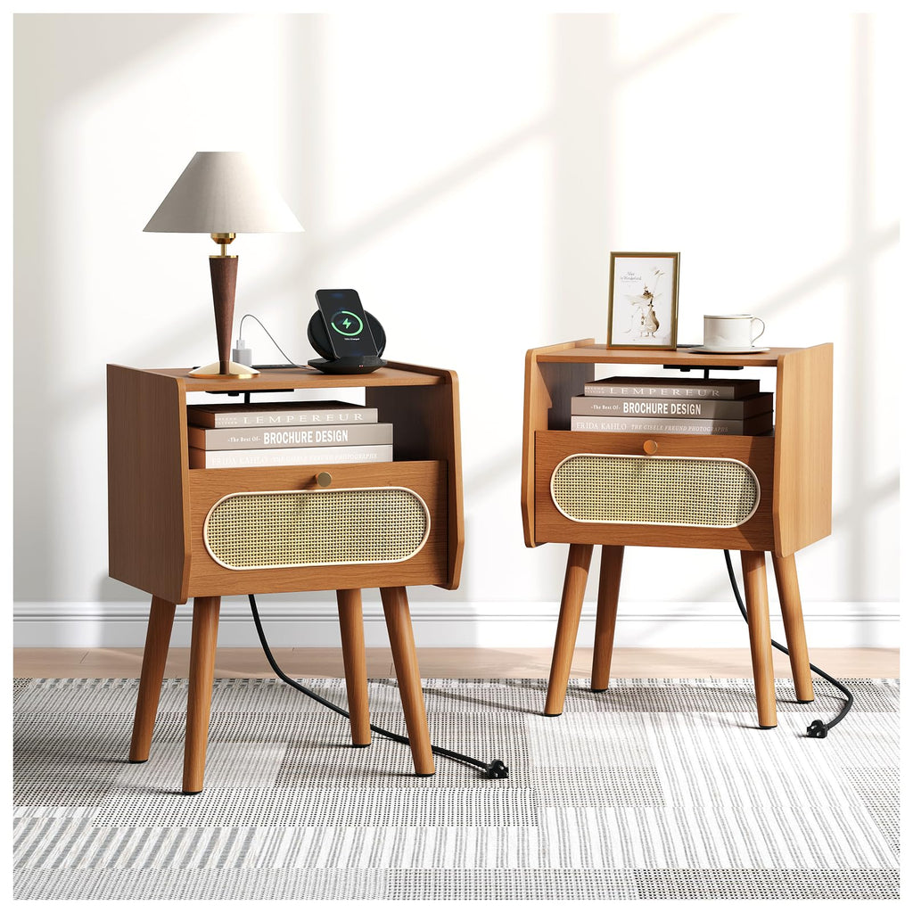 Mid Century Modern Nightstand Set of 2 A491275