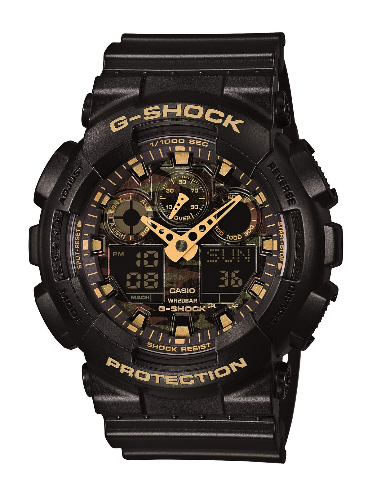 Camouflage Watch with Black Resin Band U401