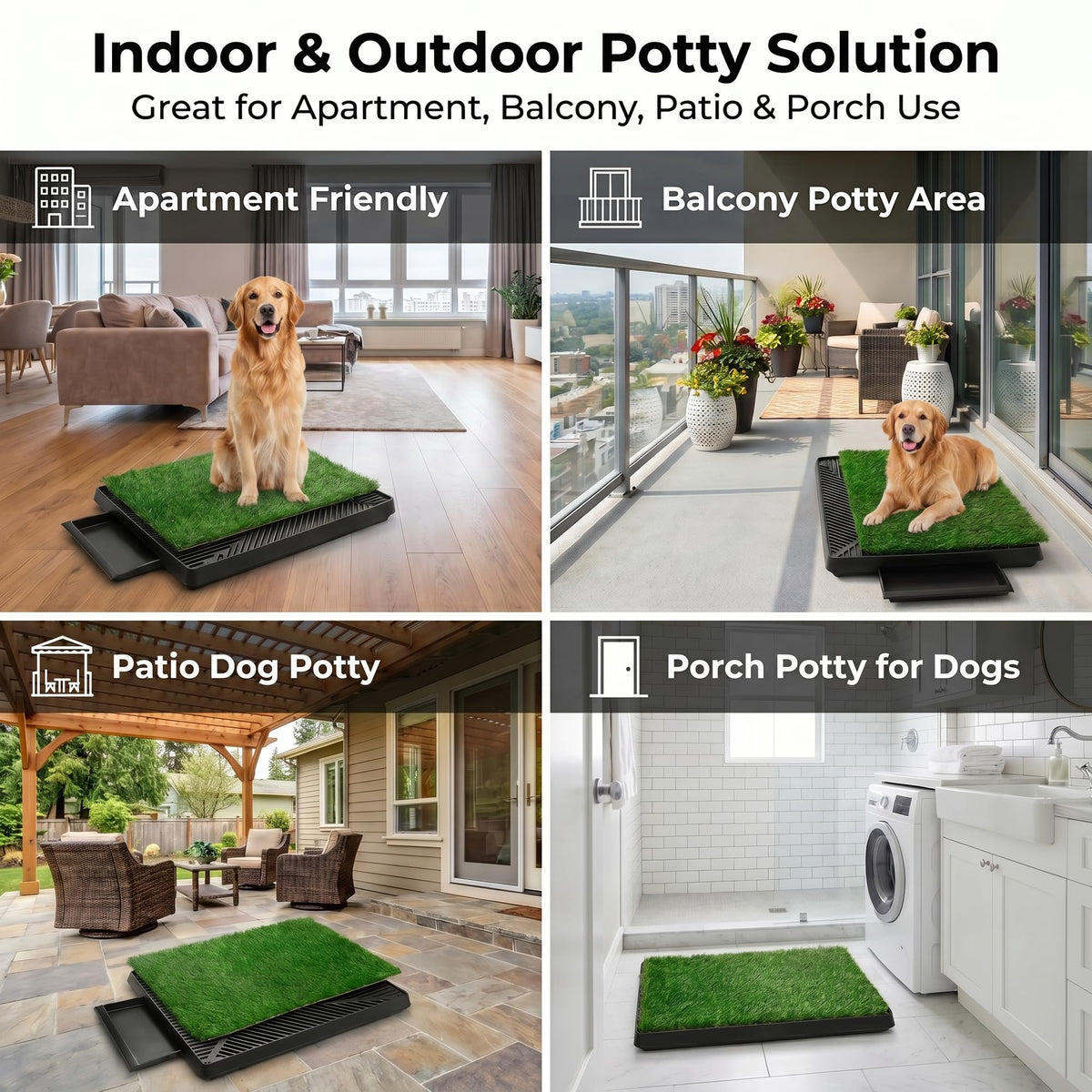 Dog Potty Grass Pads, 2 Pack, 25 x 20 in Turf X7990