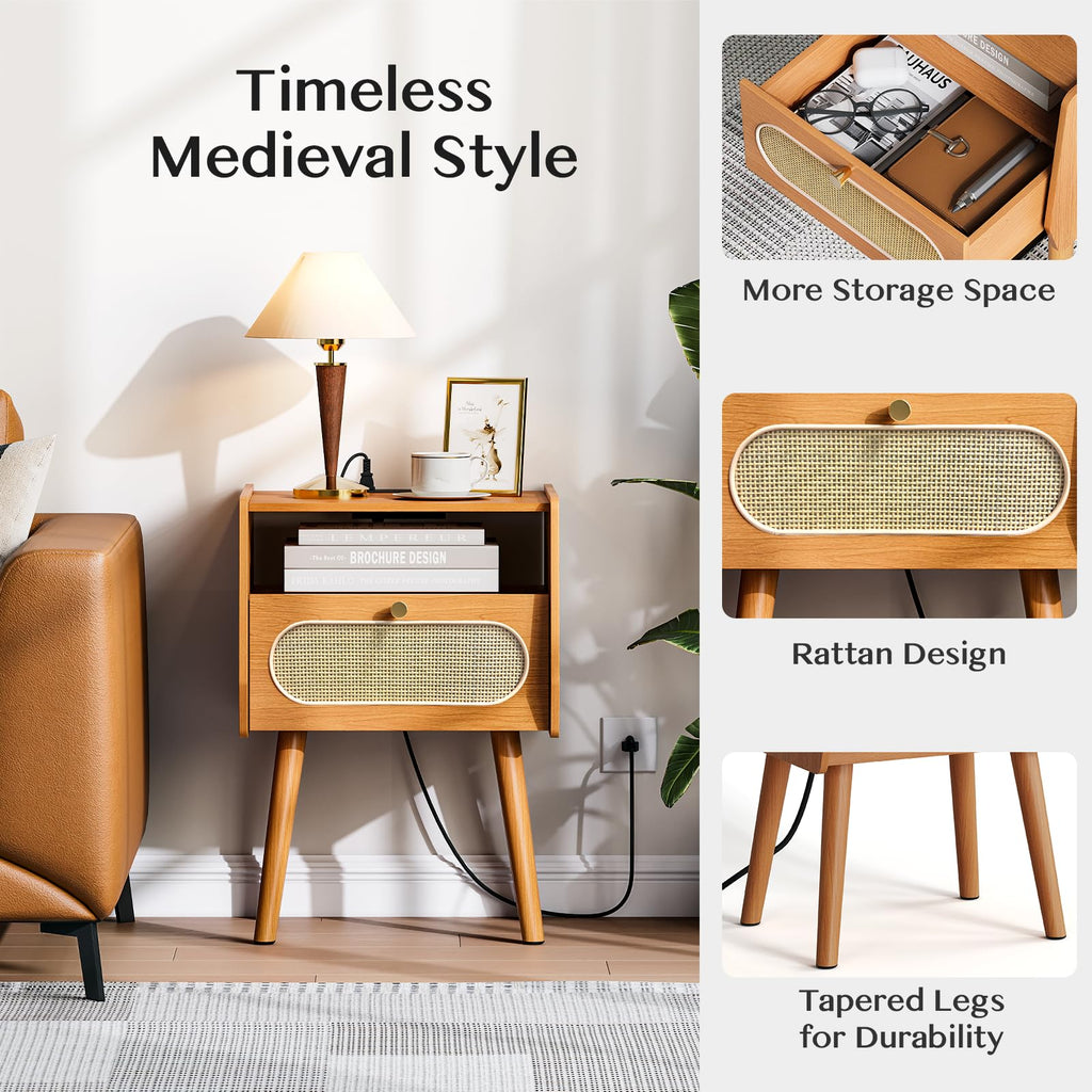 Mid Century Modern Nightstand Set of 2 A491275