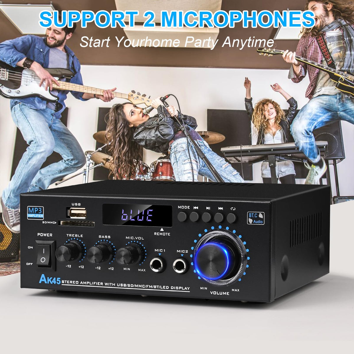 Bluetooth 5.0 Audio Amplifier 400W 2 Channel Stereo Receiver L917