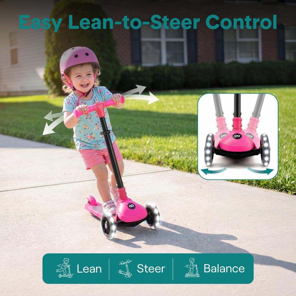 Adjustable 3 Wheel Kids Scooter with LED Wheels L486