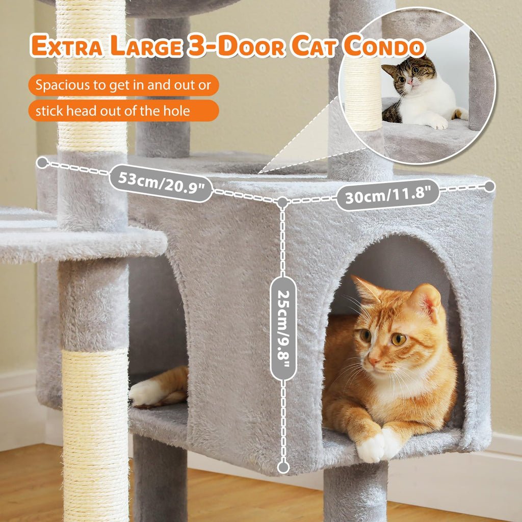 72" Cat Tree with Hammock & Condos O2875