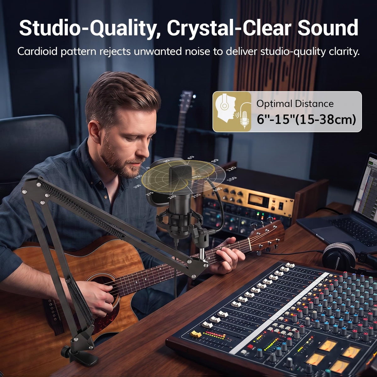USB Condenser Microphone with Boom Arm Kit Y7424